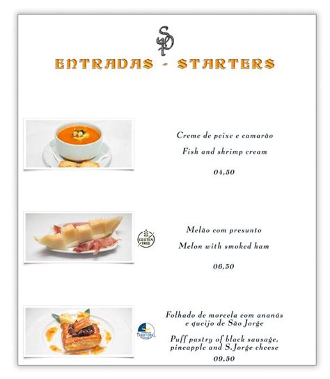 Menu At S O Pedro Restaurant Ponta Delgada