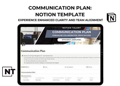 Communication Plan Notion Template For Project Management