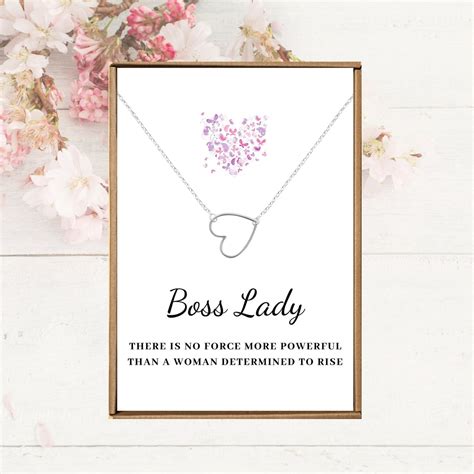 Boss Lady Necklace Boss Babe Gift Box Truly Amazing Boss Present Heart Charm Appreciation