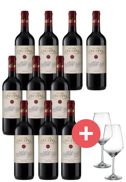 10er Paket Santa Cristina Rosso 2er Set Schott Zwiesel Taste Gläser