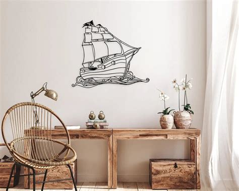 Metal Ship Wall Art Sailing Ship Wall Decor Metal Boat Wall Etsy