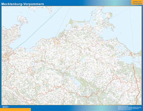 Mecklenburg Vorpommern Map Wall Maps