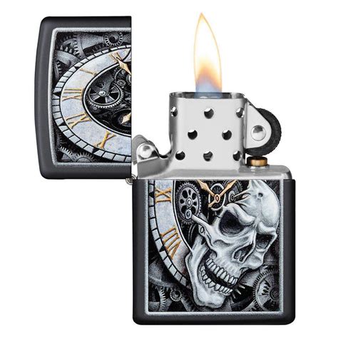 Zippo Skull Clock Design Rolling Papers Supplies GoSensi