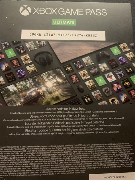 Free Game Pass Ultimate Code 14 Days R Xbox