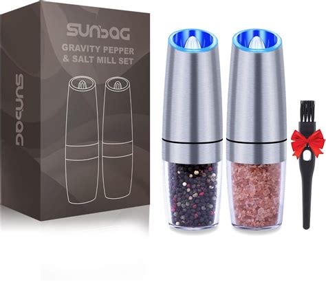 Amazon Sunbag Gravity Electric Salt And Pepper Grinder Set Battery