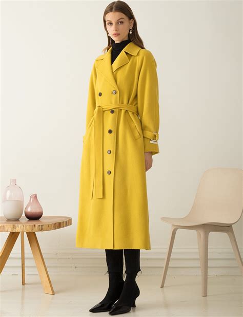 Yellow Wool Long Coat Long Coat Long Wool Coat Coat