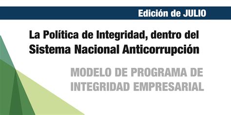 La Pol Tica De Integridad Dentro Del Sistema Nacional Anticorrupci N