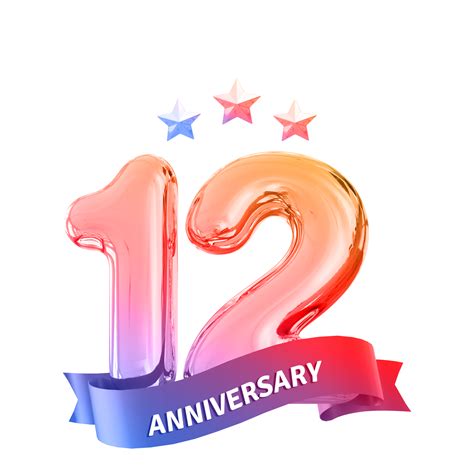 12 Years Anniversary Number 11297630 Png