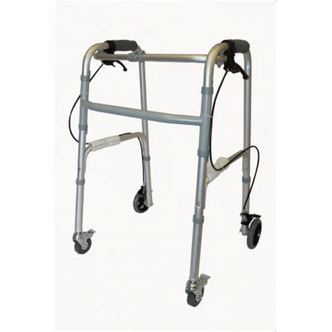 Fold Walker Wheels Hand Brakes Bizzmed