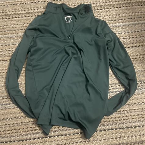 Green Quarter Zip - Depop