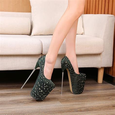 Womens High Heel Metal Stiletto Large Size High Heels 22cm Super High Heel Banquet Bar