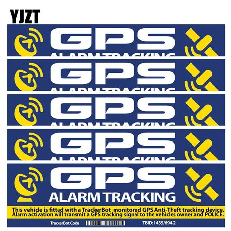 Yjzt 15cm43cm 5x Reflective Car Sticker Gps Alarm Tracking Sign