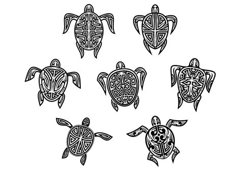 Tribal turtles tattoos 11230722 Vector Art at Vecteezy