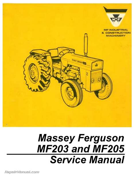 Massey Ferguson Mf203 Mf205 Tractor Service Manual