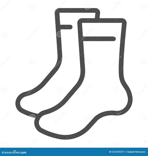 Pair Of Sock Icon Thin Line Art Template For Clothes Logo Black And