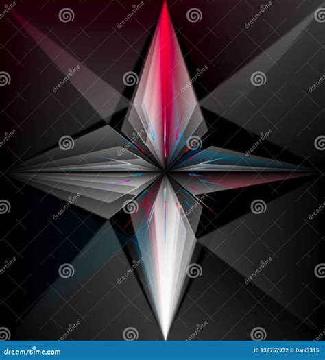 Glowing Four Point Star On Graduated Background Stock Illustration