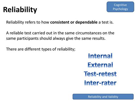 Reliability Psychology