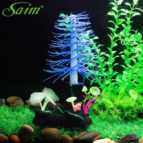 10" Christmas Tree Coral Aquarium Fish Tank Ornaments Plastic Plants Coral Artificial Aquarium ...