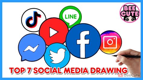 Top 7 Social Media Sites Drawing How To Draw Social Media Logo