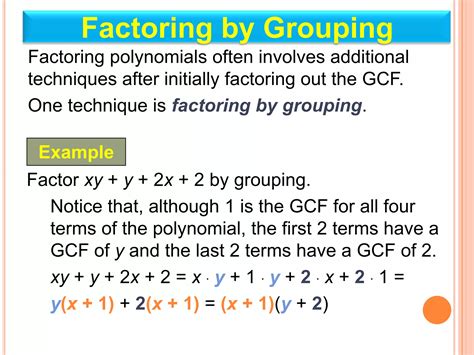 Factoring Polynomials Ppt