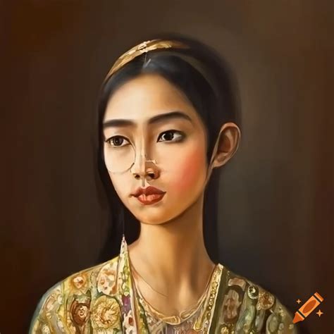 Post Imressionism Painting Of Portrait Of A Skinny Persian Indonesian