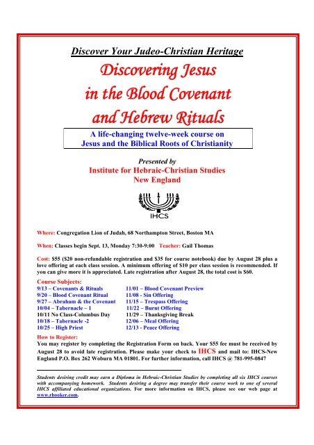 Discovering Jesus in the Blood Covenant and Hebrew Rituals