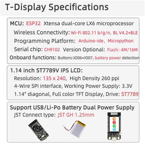 Lilygo Ttgo T Display Esp Development Board Wifi Bluetooth Inch