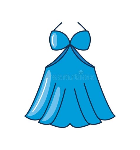 Female Dress Blue Summer Season Clothes Stock Vector Illustration Of