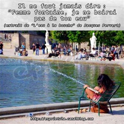 Il Ne Faut Jamais Dire Femme Fontaine Je Ne Boirai Pas De Ton Eau