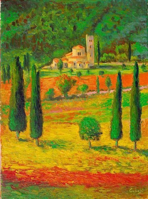 Italy Landscape Tuscany Oil Painting Italian Wall Art Tuscan Italy