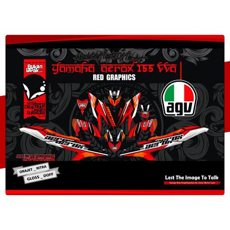 Jual Decal Yamaha Aerox 155 Stiker Aerox 155 Full Body Grafiss Merah