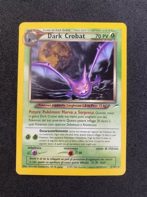 DARK CROBAT 2 105 Carta Pokemon Holo Italiano Neo Destiny EUR 15 50