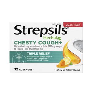 Buy Strepsil Herbal Chesty Cough Lozenge Honey Lemon Pack Coles