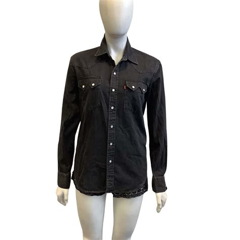 Levis Womens Size S Long Sleeve Denim Shirt Black S