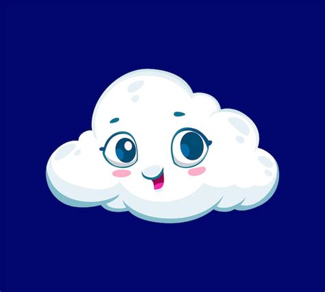 Caricatura Lindo Blanco Nube Clima Car Cter Aislado Vector