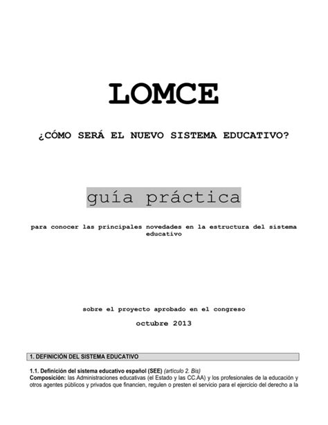 Guía Práctica cambios Sistema Educativo con la LOMCE Octubre