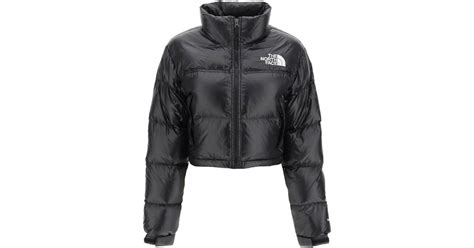 The North Face Nuptse Cropped Ripstop Nylon Down Jacket In Black Lyst