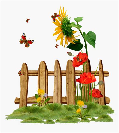 Gardener Clipart Gardening Flowers With Fence Clip Art Hd Png