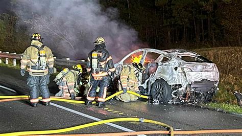 Firefighters Use Over 36 000 Gallons Of Water To Extinguish Burning Tesla Carscoops