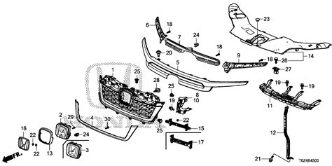 Honda Ridgeline Garnish Fr Grille Body Front 71123 T6Z A11