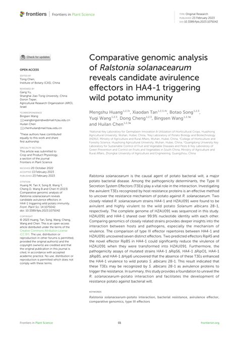 Pdf Comparative Genomic Analysis Of Ralstonia Solanacearum Reveals