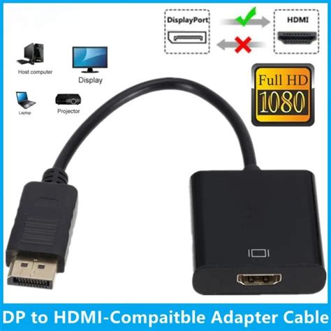 Adapter Converter Display Port To HDMI 4K HD 60hz Laptop Computer