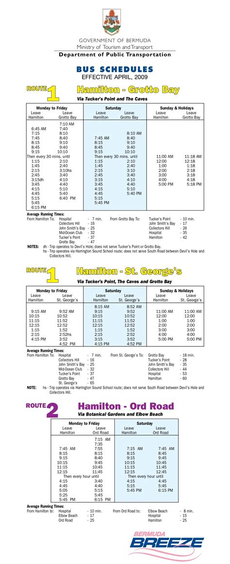 Bermuda Bus Schedule