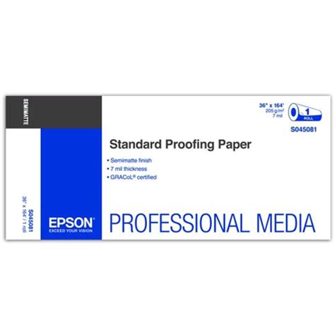 Epson Standard Proofing Inkjet Paper Gsm In X Ft Roll