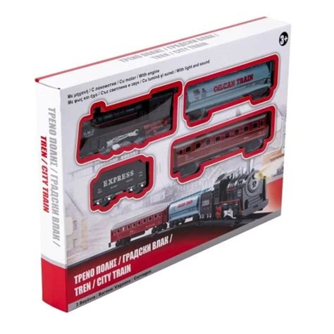 Set Tren De Jucarie Cu Lumina Si Sunet Aspect Realist Sine De Cale