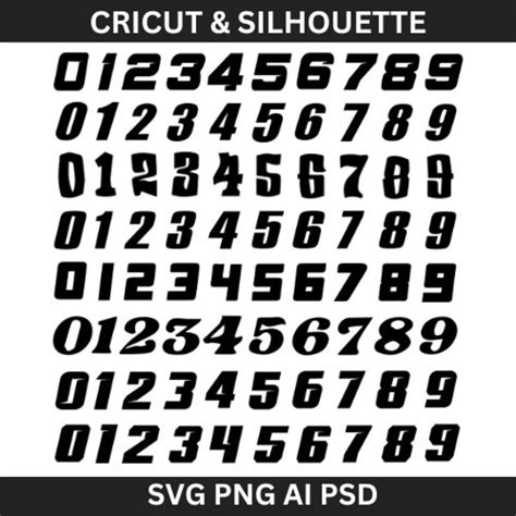 mx dirt track racing numbers svg font bundle png ai psd etsy