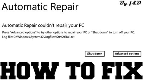 Srttrail Txt Windows Fix Automatic Repair Loop Fix Windows