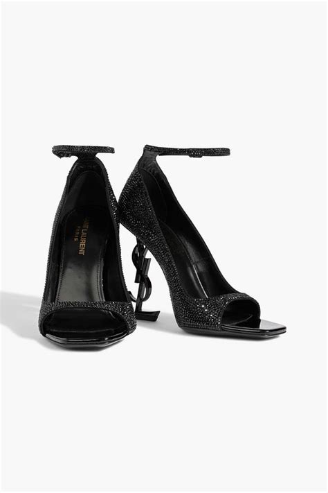 SAINT LAURENT Opyum Crystal Embellished Leather Pumps THE OUTNET