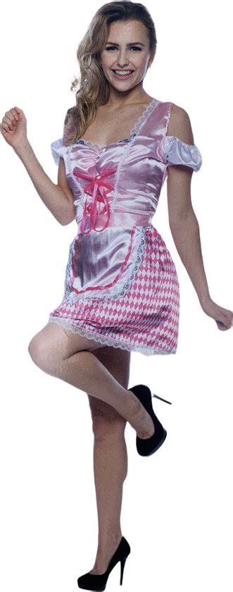 Oktoberfest Dirndl Jurk Dames Roze Maat L XL 40 42 Bol