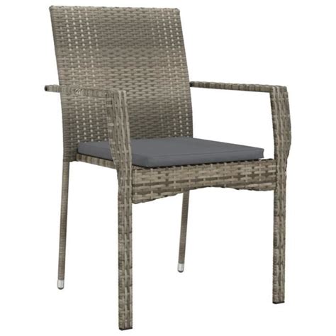 Lex Chaises De Jardin Avec Coussins Pcs R Sine Tress E Gris Qqmora